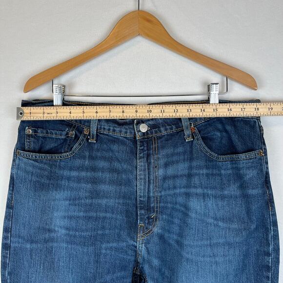 Levis 511 Jeans Mens 38x32 Blue Slim Straight Mid Rise Dark Wash Stretch Denim - Picture 4 of 10